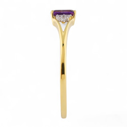 Anillo Amatista Ludivine – Oro de 18K y Diamantes Naturales