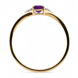 Anillo Amatista Ludivine – Oro de 18K y Diamantes Naturales