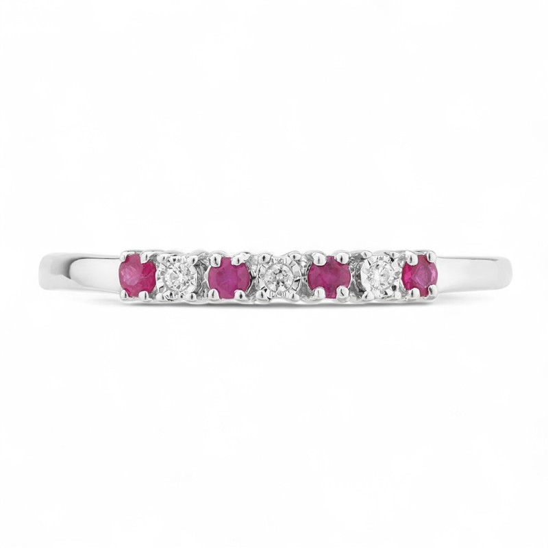 Anillo de Zafiro Rosa y Diamantes Naturales Lou en Oro de 18K