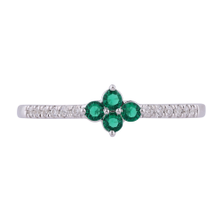 Lola Emerald Ring – 18K Gold and Natural Diamonds l Celinni