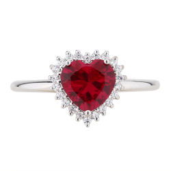 Lisa Heart Ruby Ring – 18K Gold and Natural Diamonds