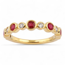 خاتم Julie بالياقوت – ألماس طبيعي وذهب عيار 18 قيراط