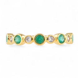 Julie Emerald Ring – Natural Diamonds and 18K Gold l Celinni