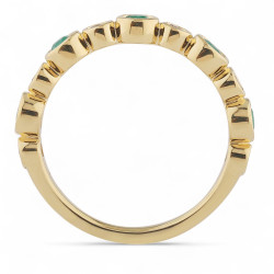 Julie Emerald Ring – Natural Diamonds and 18K Gold l Celinni