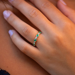 Julie Emerald Ring – Natural Diamonds and 18K Gold l Celinni