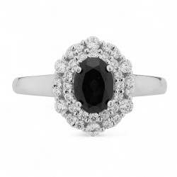Julia Schwarzer Saphir Ring &ndash; 18K Gold & Diamanten