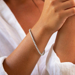 Bracelet Rivière Diamants Naturels Or Blanc 18K Reine Prestige 4 Carats