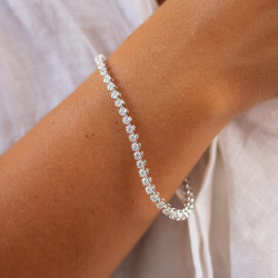 Bracelet Rivière Diamants Naturels Or Blanc 18K Reine Prestige 4 Carats