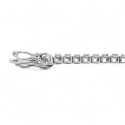 Bracelet Rivière Diamants Naturels Or Blanc 18K Reine Édition Fine