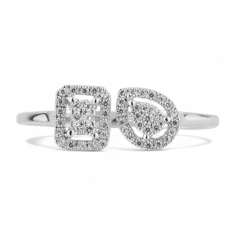 Bague Diamants Naturels Toi et Moi Charlotte en Or 18K