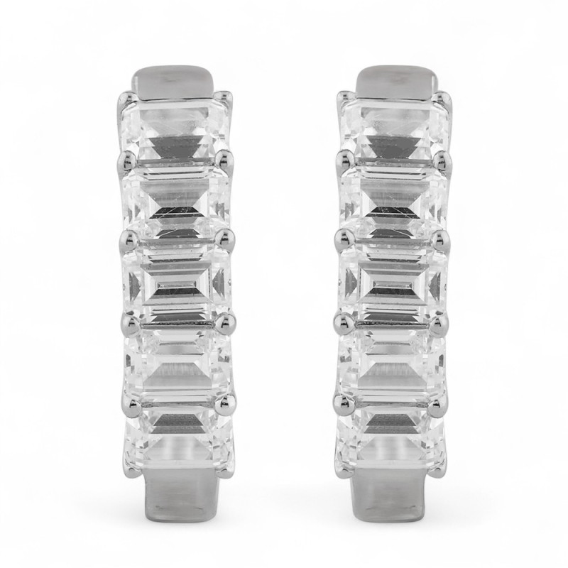 Nathalie baguette-diamanten creolen in 18K goud | Celinni