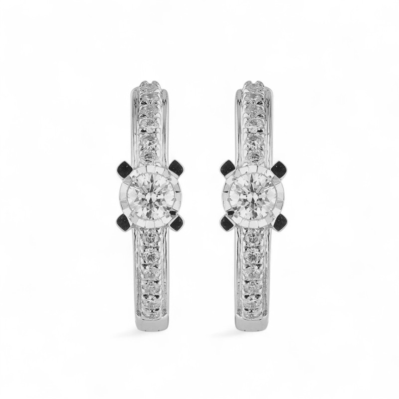 Creolen Naëlle aus 18K Gold & natürlichen Diamanten | Celinni