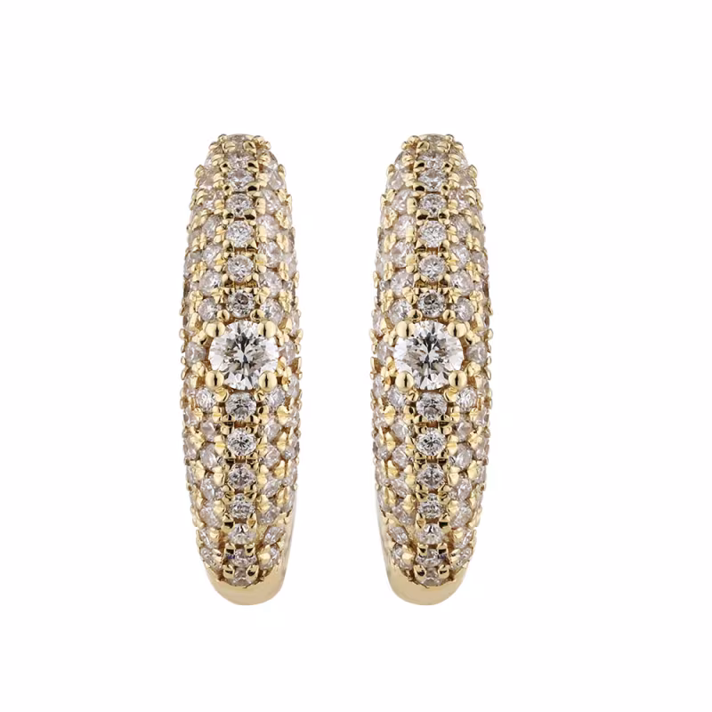 Nadine Diamond Hoop Earrings in 18K Gold | Celinni