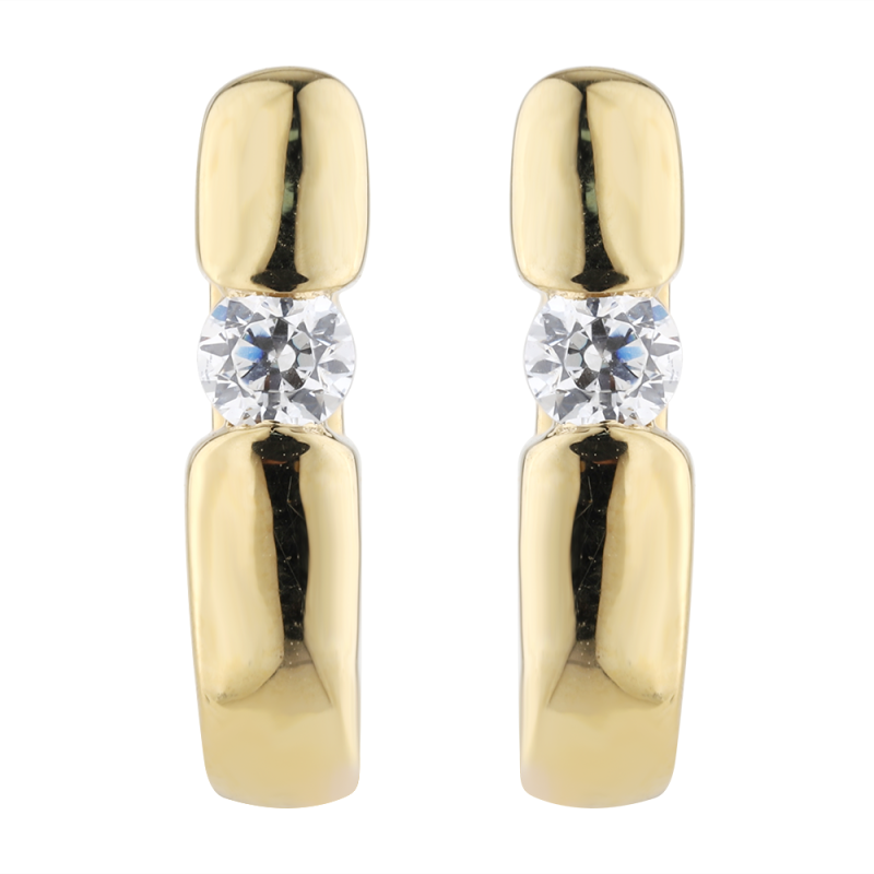 Mona natural Diamond Hoop Earrings in 18K Gold | Celinni