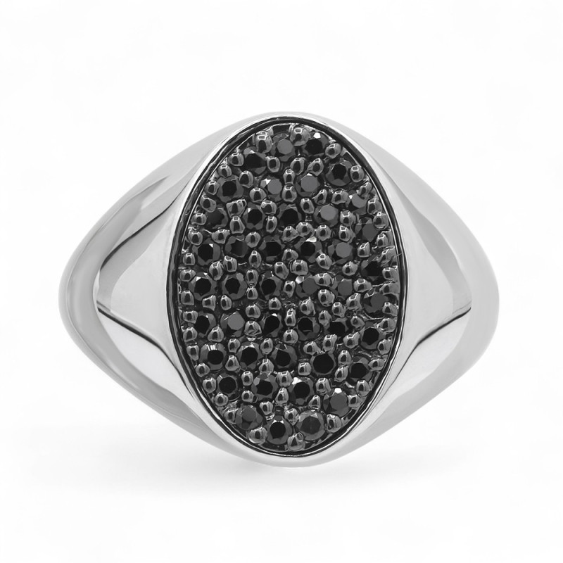 Bague Diamants Naturels Noirs Isadora en Or 18K