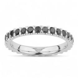 Anillo Diamantes Negros Isaure – Oro de 18K y Diamantes Naturales