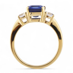 Anillo Zafiro Azul Karima – Oro de 18K y Diamantes Naturales