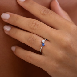 Kahina Blue Sapphire Toi & Moi Ring – 18K Gold and Natural Diamonds