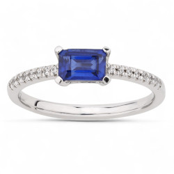 Anillo Zafiro Azul Jeanne – Oro de 18K y Diamantes Naturales