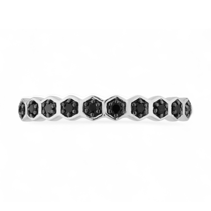 Bague Diamants Naturels Noirs Jana en Or 18K