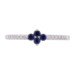 Lina Blue Sapphire Ring – 18K Gold and Natural Diamonds