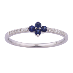 Lina Blue Sapphire Ring – 18K Gold and Natural Diamonds