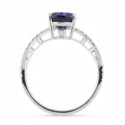 Kelly Blue Sapphire Ring – 18K Gold and Natural Diamonds