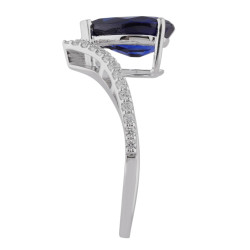 Anillo Zafiro Azul Kelly – Oro de 18K y Diamantes Naturales