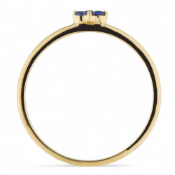 Anillo Zafiro Azul Karine – Oro 18K y Diamantes Naturales