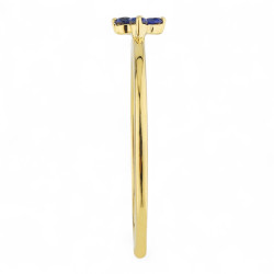 Anillo Zafiro Azul Karine – Oro 18K y Diamantes Naturales