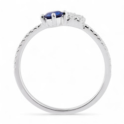 Anillo Zafiro Azul Toi et Moi Kahina – Oro de 18K Celinni