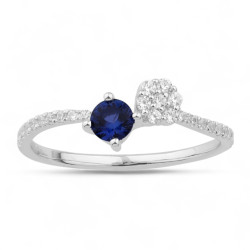 Kahina Blue Sapphire Toi & Moi Ring – 18K Gold and Natural Diamonds