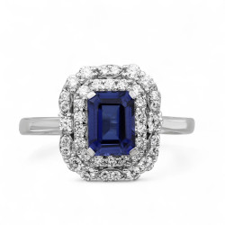 Joséphine Blauwe Saffierring – 18K Goud en Diamanten