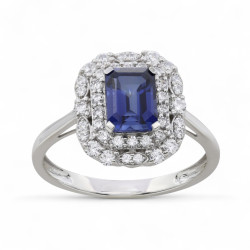 Anillo Joséphine de Zafiro Azul – Oro de 18K y Diamantes
