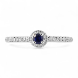 Leonore Blue Sapphire Ring – 18K Gold and Natural Diamonds