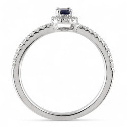 Leonore Blue Sapphire Ring – 18K Gold and Natural Diamonds