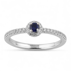Leonore Blue Sapphire Ring – 18K Gold and Natural Diamonds
