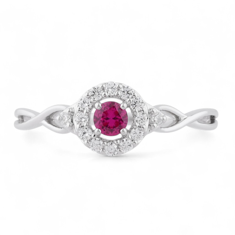 Bague Saphir Rose et Diamants Naturels Léna en Or 18K