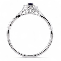 Anillo Zafiro Azul Leïla – Oro de 18K y Diamantes Naturales