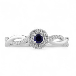 Leila Blue Sapphire Ring – 18K Gold and Natural Diamonds