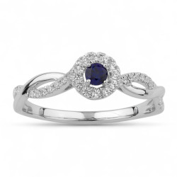 Anillo Zafiro Azul Leïla – Oro de 18K y Diamantes Naturales