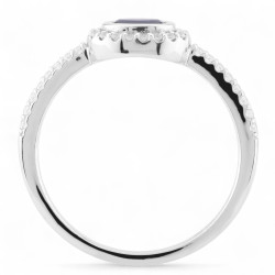 Anillo Zafiro Azul Lilou Oval – Oro 18K y Diamantes Naturales