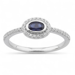 Lilou Oval Blue Sapphire Ring – 18K Gold & Natural Diamonds