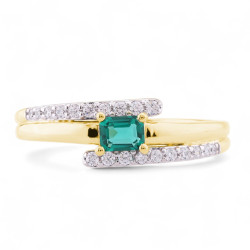 Anillo Esmeralda Laurence – Oro de 18K y Diamantes Naturales
