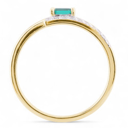 Laurence Emerald-Cut Sapphire Ring – 18K Gold and Diamonds