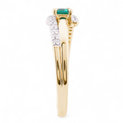 Anillo Esmeralda Laurence – Oro de 18K y Diamantes Naturales