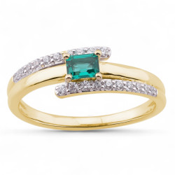 Laurence Emerald-Cut Sapphire Ring – 18K Gold and Diamonds