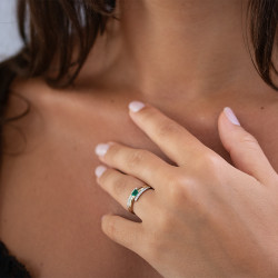 Anillo Esmeralda Laurence – Oro de 18K y Diamantes Naturales