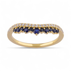 Laura Blue Sapphire Ring – 18K Gold & Natural Diamonds