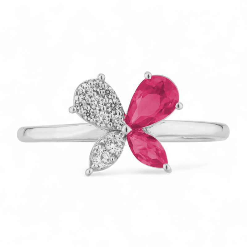 Kheira Ruby and Natural Diamond Ring in 18K Gold